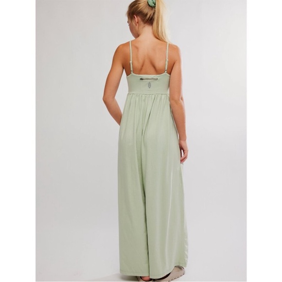 FP Movement by Free People Hot Shot Strappy Onesie in Green Tea Size Medium NWT - Picture 3 of 11